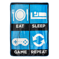 Eat Sleep Game Repeat Fleece-Kuscheldecke