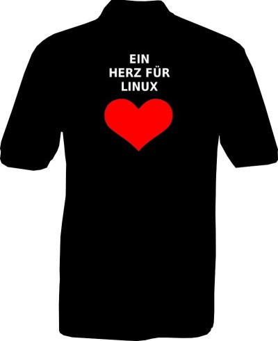 Polo-Shirt - Ein Herz für Linux - Rückseite