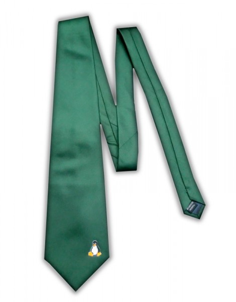 Linux Krawatte - Pinguin Tux - grün